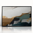 Framed wall art featuring an abstract design of colorful strokes and lines, showcasing a modern aesthetic with a black frame, ideal for contemporary decor.