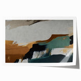 Abstract wall art print featuring colorful strokes and lines in shades of blue, yellow, and pink, ideal for modern home décor. Perfect for adding a vibrant touch to any room.