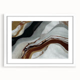 Abstract wall art design featuring a collection of colorful strokes and lines in a modern frame with a white mat, perfect for contemporary decor.