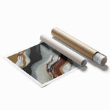 Abstract wall art print showcasing vibrant strokes and lines in a modern design, perfect for contemporary home decor. The piece features a dynamic color palette of blues, oranges, and yellows, ideal for adding a creative touch to any space.