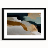 Abstract strokes and lines design wall art collection framed in black, showcasing a modern aesthetic with a mat for added depth, perfect for contemporary decor.
