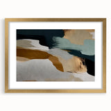 Abstract strokes and lines design wall art featuring a gold frame and mat, showcasing a modern artistic style perfect for contemporary decor settings.