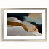 Abstract wall art featuring vibrant strokes and lines in a silver frame with a mat, perfect for modern decor, enhancing any living space with a contemporary touch.