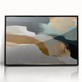 Framed acrylic wall art showcasing an abstract design with bold black strokes and lines, perfect for modern decor, enhancing any living space's aesthetic.