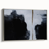 Framed wall art featuring an abstract design of strokes and lines in soft silver tones, showcasing a modern aesthetic suitable for contemporary decor.