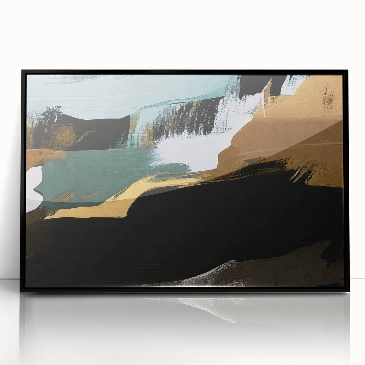 Framed abstract wall art featuring dynamic strokes and lines in black and white, designed to elevate modern interior decor with a sleek, contemporary look.
