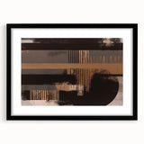 Abstract wall art featuring a modern design of colorful strokes and lines, framed with a black mat, perfect for contemporary decor and artistic expression. Ideal for enhancing living spaces, this piece adds a vibrant touch to any room.