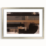 Abstract strokes and lines design wall art collection displayed in a silver frame with matting, showcasing vibrant colors and modern artistic flair. Perfect for contemporary home decor.
