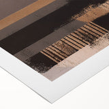 Abstract wall art design showcasing vibrant strokes and lines in shades of blue, orange, and green, printed on rolled canvas, perfect for modern decor.