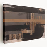 Abstract strokes and lines wall art design on stretched canvas, showcasing vibrant colors and unique patterns, ideal for modern home decor and artistic expression.