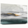 Abstract wall art featuring vibrant strokes and lines in a modern design, displayed in a side view with acrylic glass and decorative pins, ideal for contemporary decor.
