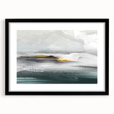 Abstract wall art featuring strokes and lines in a modern design, framed in black with a mat, adding a contemporary touch to any home decor. Perfect for enhancing living spaces.