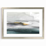 Abstract wall art featuring dynamic strokes and lines in a contemporary design, framed in silver with a matte finish, ideal for modern home decor.