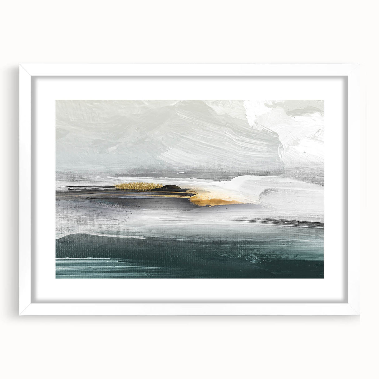Abstract wall art featuring colorful strokes and lines in a modern design, framed with a white mat, showcasing a contemporary aesthetic perfect for home decor.
