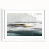Abstract wall art featuring colorful strokes and lines in a modern design, framed with a white mat, showcasing a contemporary aesthetic perfect for home decor.