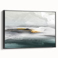 Framed canvas wall art showcasing an abstract design of colorful strokes and lines, featuring a sleek black frame, perfect for modern home decor.