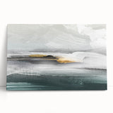 Abstract canvas wall art featuring dynamic strokes and lines in vibrant hues of blue, orange, and yellow. Perfect for modern decor, adding a bold artistic touch to any space.