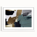 Abstract strokes and lines design wall art collection framed in a white mat, showcasing a modern aesthetic ideal for contemporary home decor.