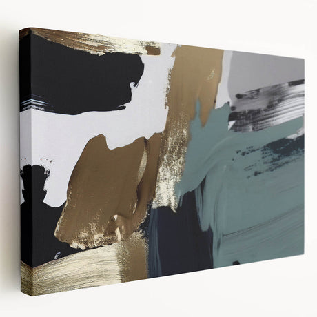Stretched canvas wall art showcasing a vibrant abstract design with colorful strokes and lines, perfect for modern home decor. Ideal for enhancing living spaces.