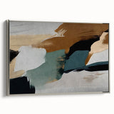 Framed canvas wall art showcasing an abstract design of colorful strokes and lines in silver tones, adding a modern touch to home decor. Ideal for contemporary spaces.