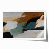 Abstract wall art print showcasing vibrant strokes and lines in warm tones, ideal for modern decor, rolled for easy display and shipping. Perfect for enhancing interior spaces with a touch of contemporary style.