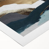 Abstract wall art design showcasing vibrant multicolored strokes and lines on a rolled canvas, perfect for modern home decor. Ideal for adding artistic flair to any space.