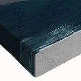 Close-up of an abstract strokes and lines design on stretched canvas, showcasing vibrant colors and dynamic patterns ideal for modern wall art decor.