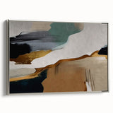 Framed abstract wall art showcasing dynamic strokes and lines in silver tones, perfect for modern decor. This canvas piece adds elegance to any room.