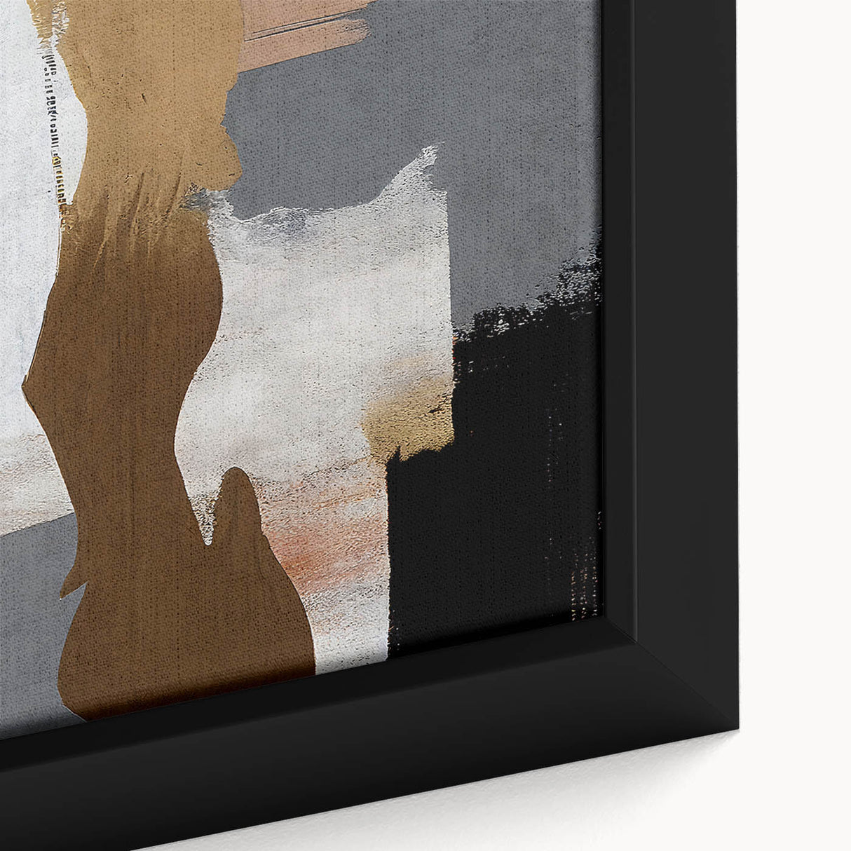Close-up of an abstract strokes and lines design on a framed canvas, showcasing vibrant colors and dynamic patterns, ideal for modern wall art decor.