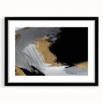 Abstract wall art featuring dynamic strokes and lines in a modern design, framed with a black mat, perfect for contemporary home decor.