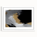 Abstract strokes and lines design wall art framed with white mat, showcasing a modern aesthetic that enhances contemporary decor. Ideal for living spaces or offices.