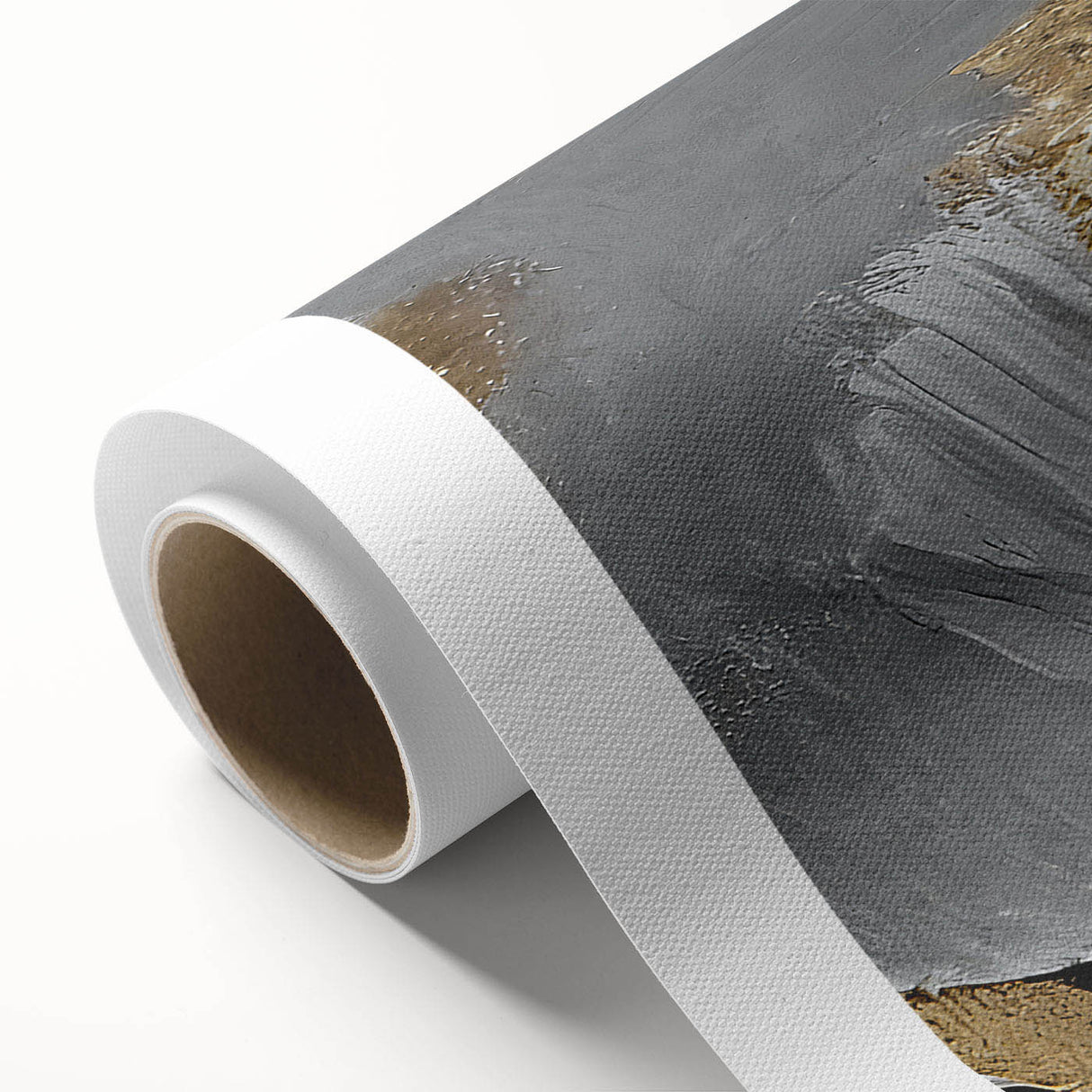 Abstract wall art featuring vibrant strokes and lines in various colors, showcasing a modern design ideal for contemporary home decor. The rolled canvas is elegantly packaged in a protective cardboard tube, offering a striking focal point for any room.