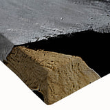 Close-up of abstract strokes and lines design on stretched canvas wall art, showcasing vibrant colors and intricate patterns that enhance modern decor aesthetics.