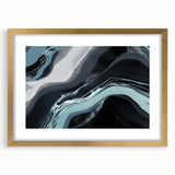 Abstract wall art print showcasing a modern design with bold strokes and lines in vibrant colors, framed with a gold mat for an elegant finish. Perfect for contemporary home decor.