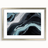 Abstract strokes and lines design wall art in a sleek silver frame with a white mat, showcasing modern artistic style perfect for contemporary decor.