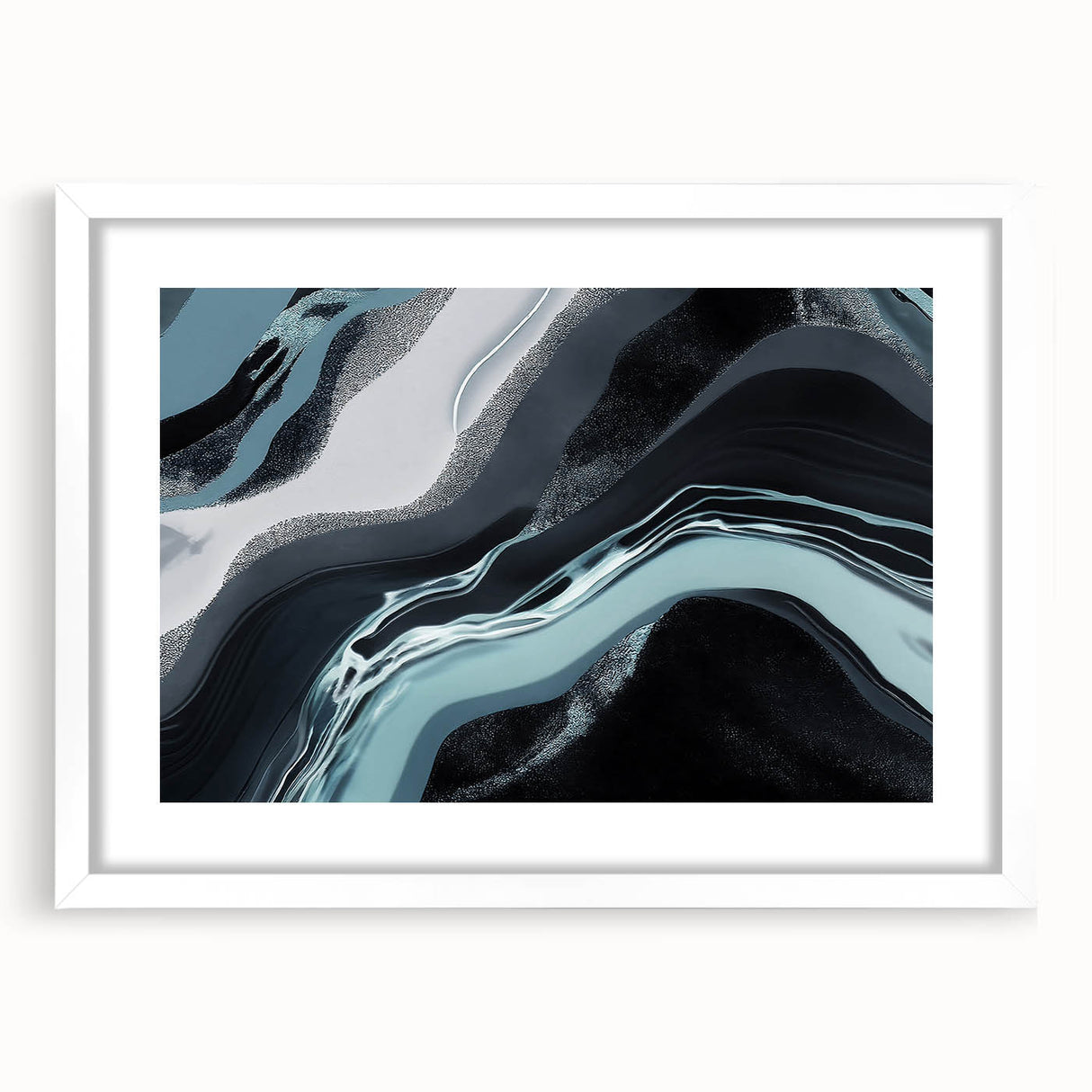Abstract wall art featuring a collection of colorful strokes and lines, framed with a white mat, showcasing a modern design ideal for contemporary decor.