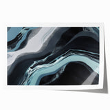 Abstract wall art print featuring vibrant strokes and lines in shades of blue, orange, and yellow, showcasing modern artistic design ideal for contemporary interiors.