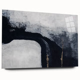Abstract wall art featuring dynamic strokes and lines in a vibrant color palette, displayed in a sleek acrylic glass frame, showcasing a modern aesthetic perfect for contemporary interiors.