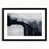 Abstract wall art design featuring a collection of vibrant strokes and lines in a black frame with a mat, perfect for modern home decor. The artwork adds a contemporary touch to any living space, showcasing a blend of colors and dynamic patterns that enhance visual interest.