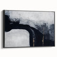 Framed canvas wall art showcasing an abstract design of colorful strokes and lines, presented from a side view against a neutral background, ideal for modern home décor.