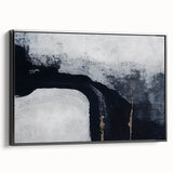 Framed canvas wall art showcasing an abstract design of colorful strokes and lines, presented from a side view against a neutral background, ideal for modern home décor.