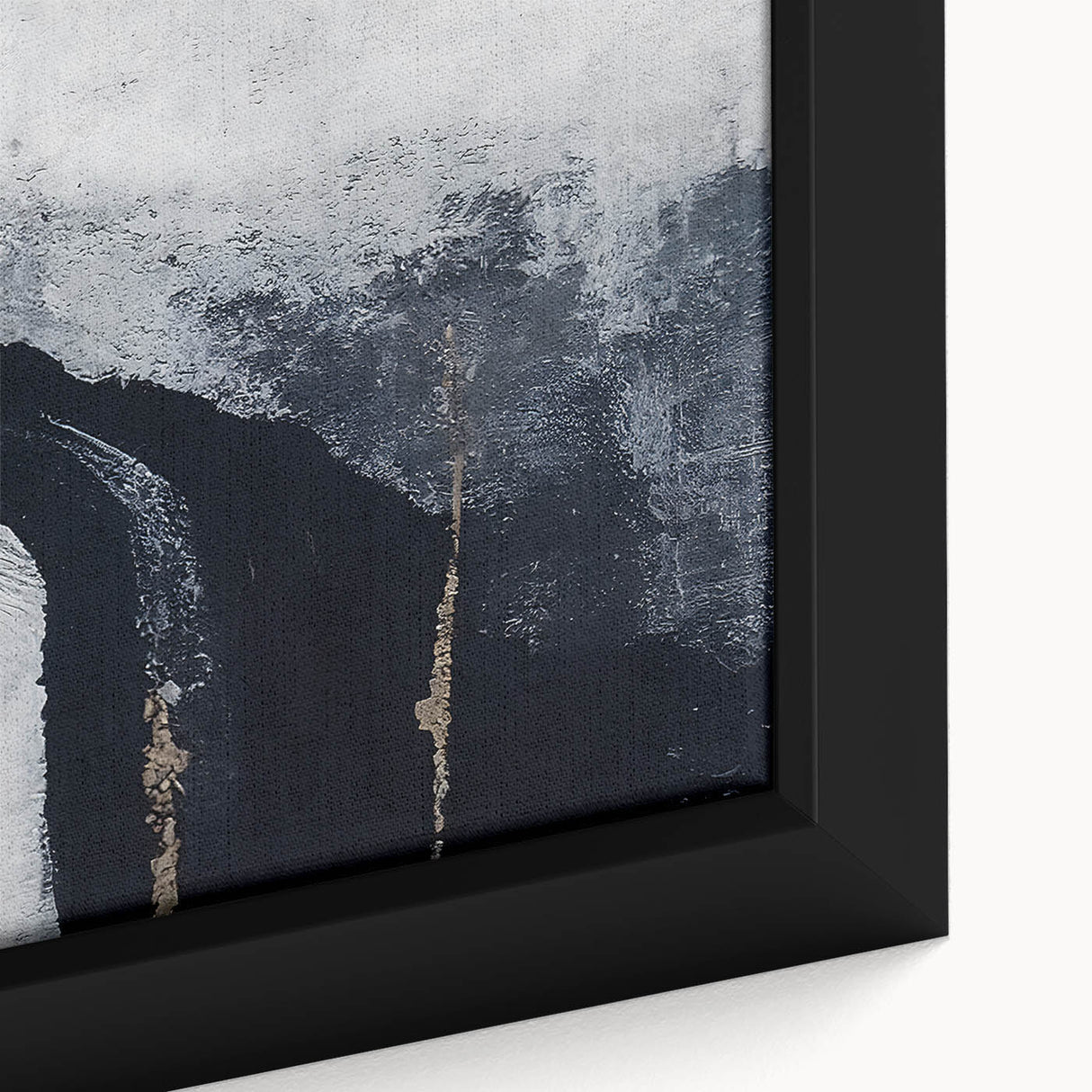 Close-up of a framed canvas featuring an abstract strokes and lines design in vibrant colors, showcasing a modern wall art piece perfect for contemporary home decor.