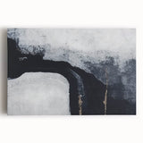 Abstract wall art featuring dynamic strokes and lines in a vibrant color palette of blues, greens, and yellows, displayed on stretched canvas for modern decor.
