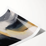 Abstract wall art print showcasing vibrant strokes and lines in a bold color palette, ideal for modern home decor, rolled for easy framing and display.