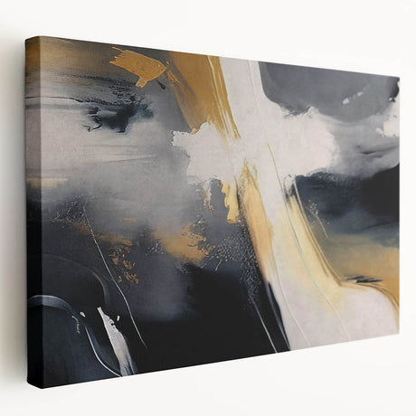 Abstract strokes and lines design on stretched canvas wall art showcasing vibrant colors and modern aesthetics, ideal for home decor and artistic expression.