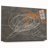 Abstract wall art showcasing vibrant strokes and lines in a modern design, presented in an acrylic glass frame. Ideal for contemporary home decor.