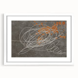 Abstract strokes and lines wall art design in a modern frame with a white mat, showcasing vibrant colors and dynamic patterns, ideal for contemporary home decor.