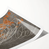 Abstract strokes and lines design wall art print featuring vibrant colors and dynamic patterns, perfect for modern home decor. Rolled and ready for framing.