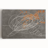 Abstract canvas art featuring vibrant strokes and lines in blue, yellow, and red, ideal for modern home decor. This stretched wall art adds a dynamic touch to any room, enhancing artistic aesthetics.