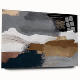 Abstract wall art piece showcasing fluid strokes and lines in vibrant colors, displayed in an acrylic frame. Ideal for modern decor, enhancing any living space.